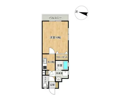 スランフ(1K/2階)の間取り写真