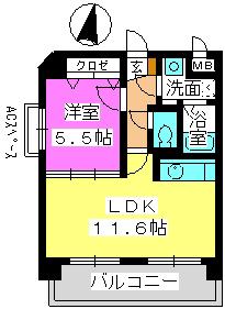ヴィラパルク(1LDK/3階)の間取り写真