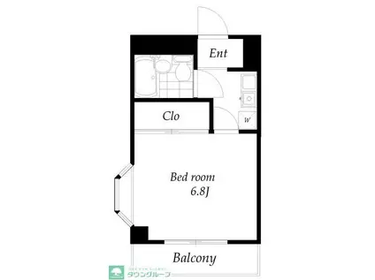 シャルマン小笠原(1K/4階)の間取り写真