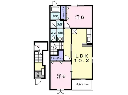 ピエールカーサ(2LDK/2階)の間取り写真