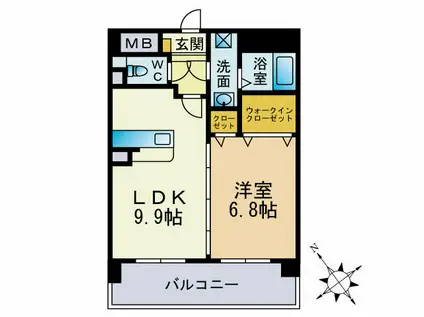 ドミール箱崎MIII(1LDK/5階)の間取り写真