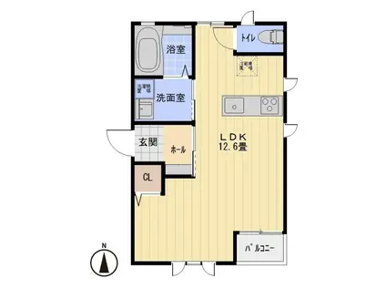 CASA BONITAII(1K/2階)の間取り写真
