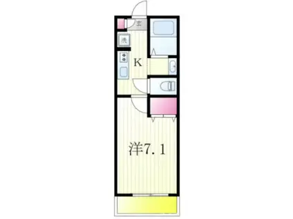 レジデンス新柏(1K/1階)の間取り写真