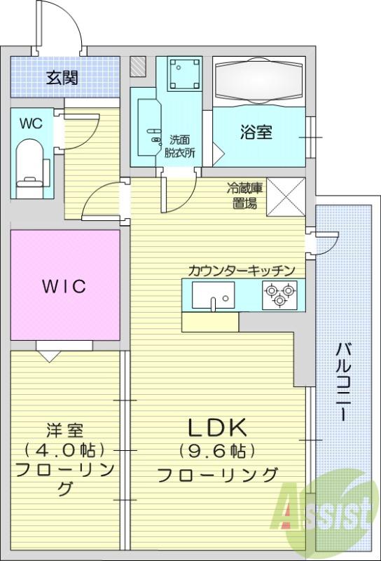 グランコート(1LDK/1階)の間取り写真