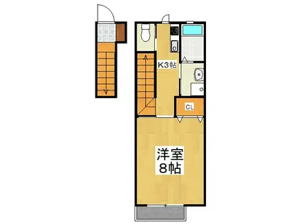 SKY VISTA(1K/2階)の間取り写真