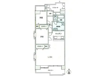 光が丘パークタウン四季の香弐番街3(2LDK/4階)の間取り写真