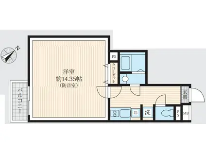 サウンドフリー東池袋(1K/4階)の間取り写真