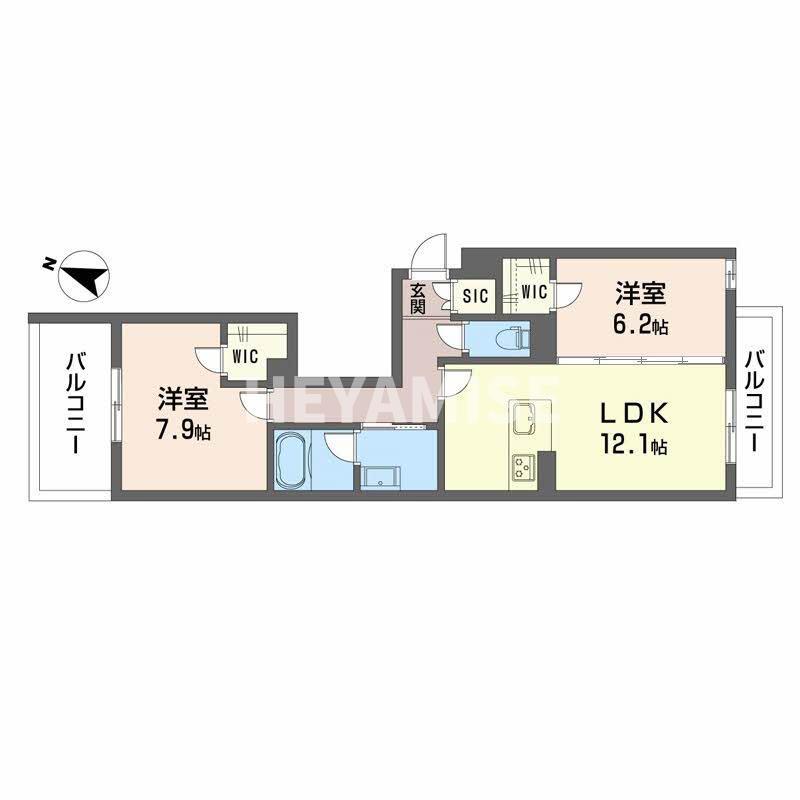 シャーメゾン フェアリーステージ(2LDK/2階)の間取り写真