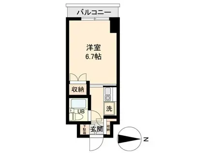 アソルティ東二番丁レジデンス(ワンルーム/10階)の間取り写真