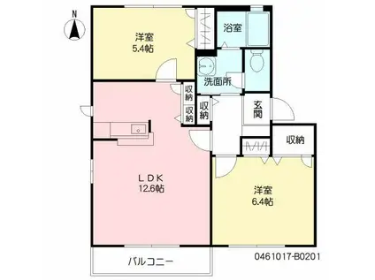 フルールMB(2LDK/2階)の間取り写真