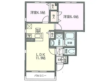 SACRE LUMIEREIII(2LDK/1階)の間取り写真