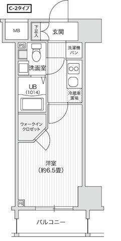 レジディア笹塚II(1K/10階)の間取り写真