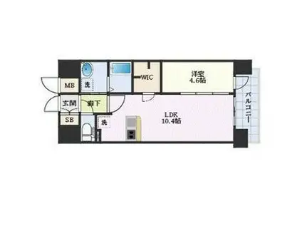 プレサンス久屋大通セントラルパーク(1LDK/7階)の間取り写真