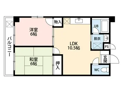 ハイツHANAWA(2LDK/3階)の間取り写真