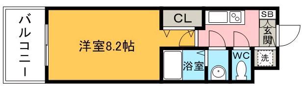 レシェンテ・ヴィラ 東福岡(1K/3階)の間取り写真