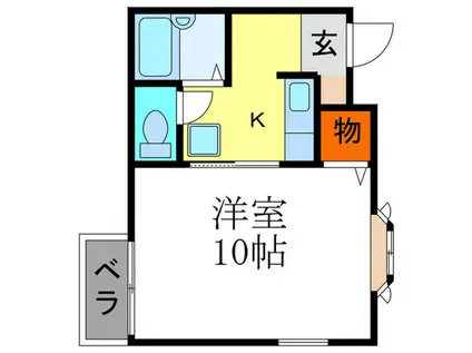 ヴェトレリーア(1LDK/1階)の間取り写真