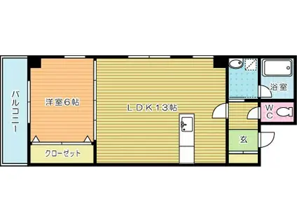 グレイス(1LDK/5階)の間取り写真