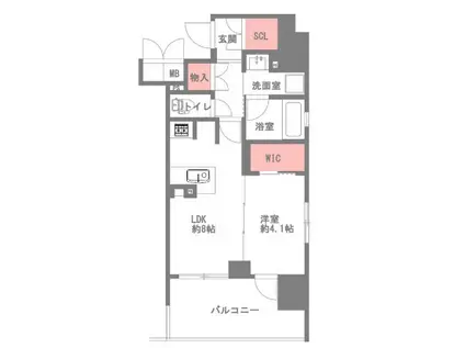 クリスタルエグゼ南堀江(1LDK/2階)の間取り写真
