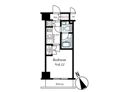 スパシエグランス早稲田(1K/3階)の間取り写真