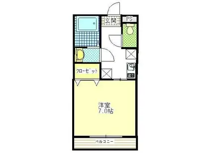 カモミール(1K/3階)の間取り写真