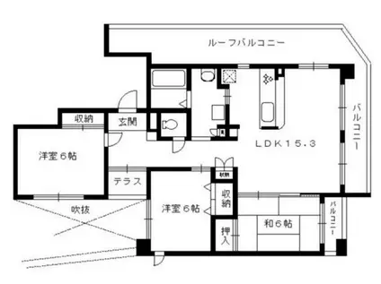 ダイナソアール(3LDK/6階)の間取り写真