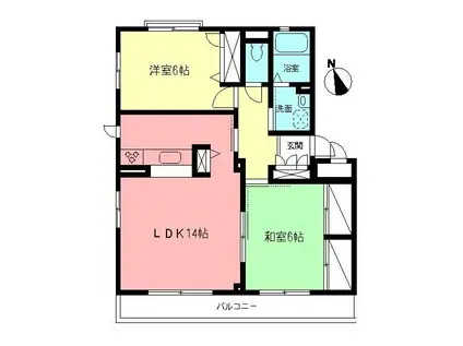 エクレール智(2LDK/2階)の間取り写真