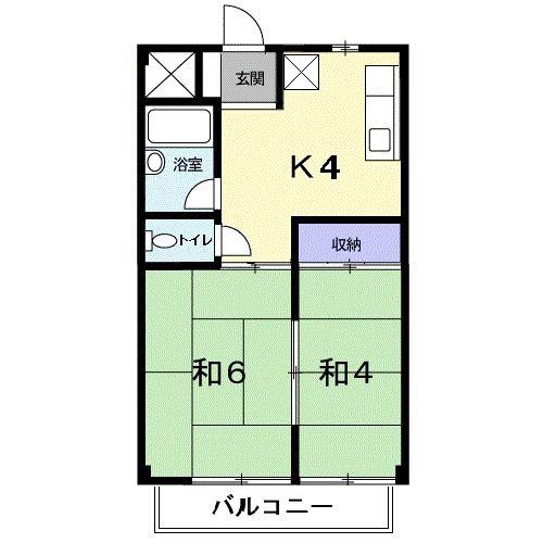 シティーハイツ中川 A(2K/2階)の間取り写真