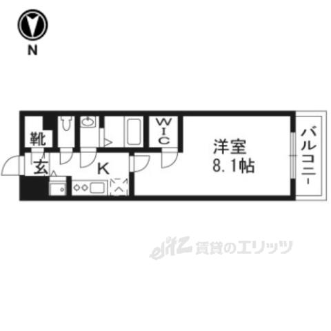 エスリード京都梅小路(1K/5階)の間取り写真