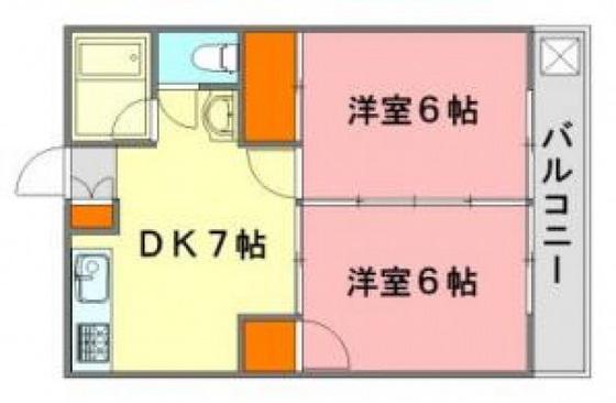 アーバン久保本(2DK/2階)の間取り写真