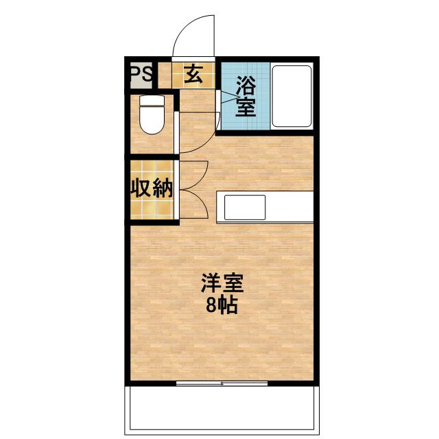 プリモール紫原(ワンルーム/2階)の間取り写真