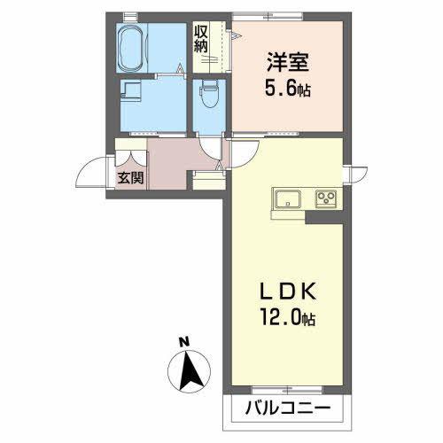メゾンルピナス(1LDK/1階)の間取り写真