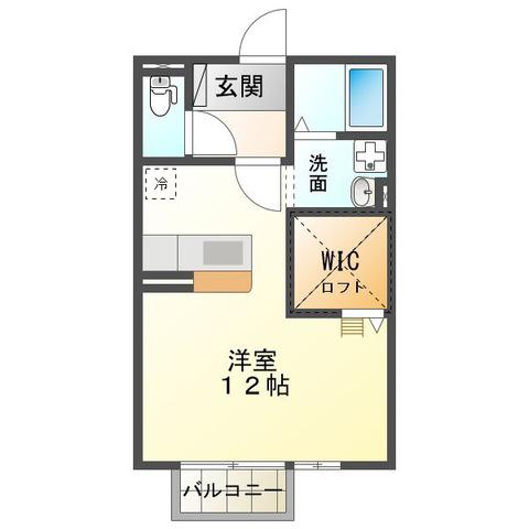 マルカート松阪(ワンルーム/2階)の間取り写真