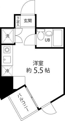 ドミトリー原町田(ワンルーム/10階)の間取り写真