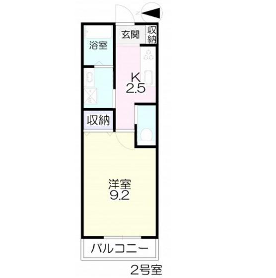 アレスグーテ(1K/2階)の間取り写真