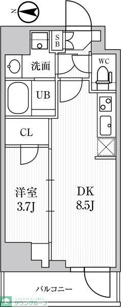 シーズンフラッツ住吉(1LDK/1階)の間取り写真