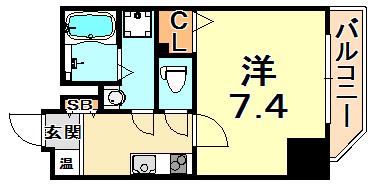 アドバンス三宮ステージア(1K/3階)の間取り写真