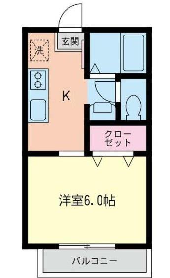 コーポウイステリア(1K/2階)の間取り写真