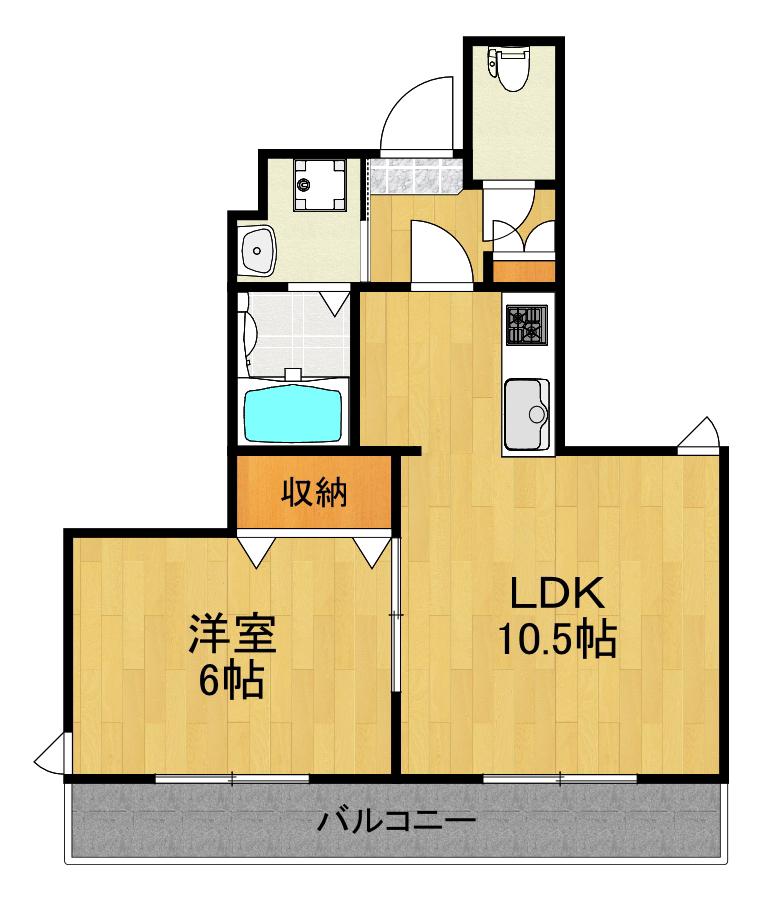メゾン ルミナス(1LDK/1階)の間取り写真