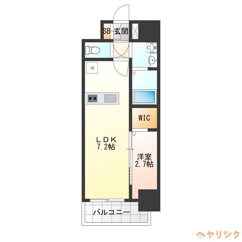 メイクスアート名駅南IV(1LDK/9階)の間取り写真