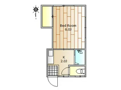 プチシュマン中目黒(1K/2階)の間取り写真