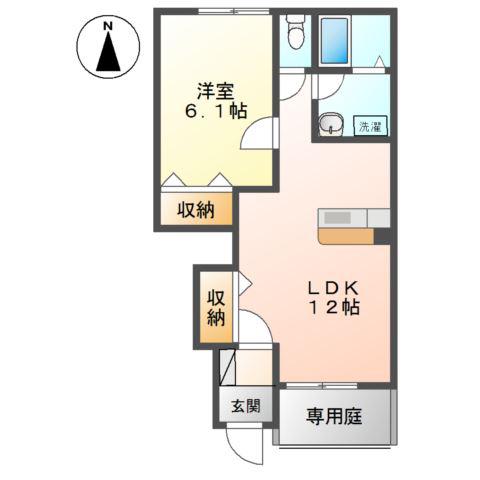 ルナプレーナ(1LDK/1階)の間取り写真