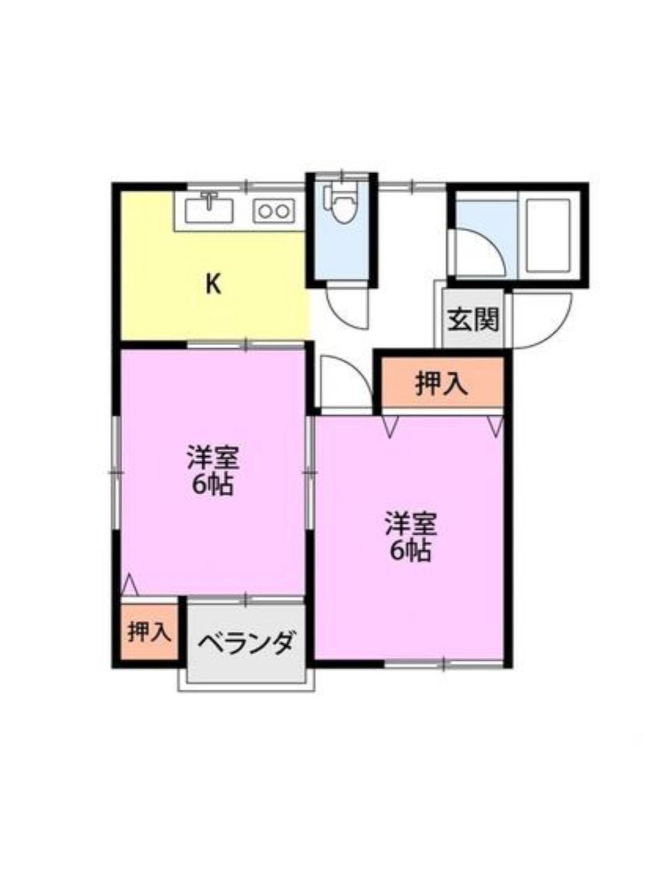 コーポサクラ(2K/2階)の間取り写真