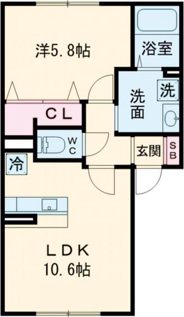 FIRST SKY L(1LDK/2階)の間取り写真
