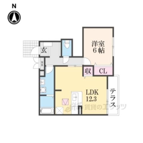 グランツ Ⅰ(1LDK/1階)の間取り写真