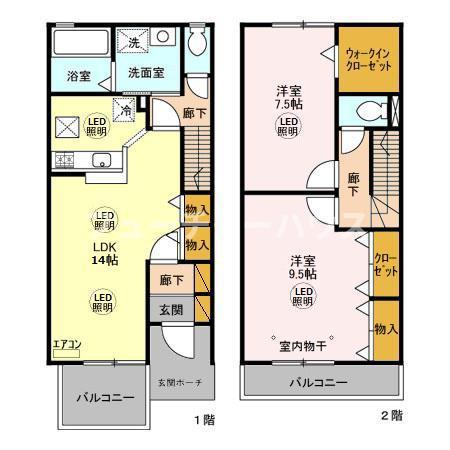 メゾンラフィーネ(2LDK/1階)の間取り写真