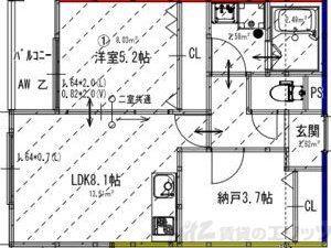 アート瑞光駅前(2LDK/1階)の間取り写真