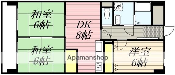 日神パレステージ宮崎(3DK/4階)の間取り写真