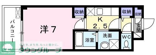 セモア中山(1K/3階)の間取り写真