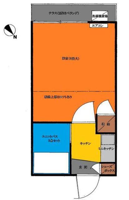 アミューズメント21塚越(1K/1階)の間取り写真