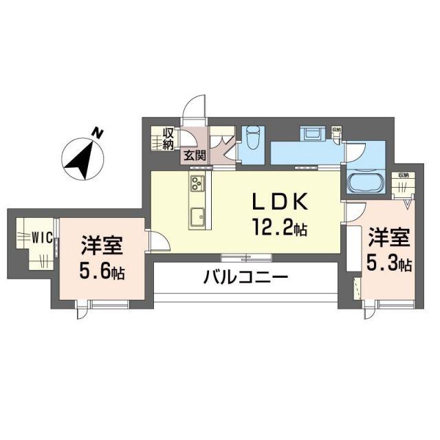 エルシエル(2LDK/2階)の間取り写真